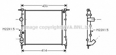 AVA QUALITY COOLING rt2260 -  Радиатор, охлаждение двигателя